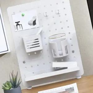 책상 파티션 타공 보드 페그 수납 정리 클램프 포함