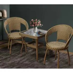 베란다티테이블 의자 세트 등나무 원형 테이블 테라스