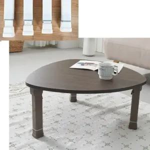 거실 좌식 커피 테이블 원형 탁자 접이식 좌탁 월넛 (WF13361)