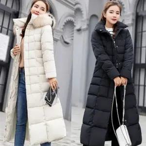 여자 롱 패딩 데일리 경량 오리털 여성 롱 패딩 후드 겨울