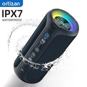 Ortizan 블루투스 스피커 향상된 베이스 휴대용 야외 무선 30 시간 IP7 방수 샤워 5.3 40W