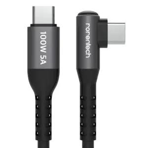 로랜텍 C to C 케이블 L자형 100W 5A PD C to C타입 초고속충전 케이블 0.5m, 1개