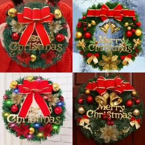 크리스마스 대형 장식 원형 리스 풀세트 트리 가랜드 출입구 현관 솔방울 인테리어 벽장식