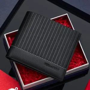 남자 엠보 스트라이프 남자 천연소가죽 반지갑