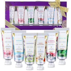 스파 럭세티크 핸드크림 세트 선물: 건성 피부용 천연 알로에와 비타민 E가 함유된 여성용 핸드 로션 미니 여행용 사이즈 향 여성 생일 선물| 6 x 1.0온스/30ml