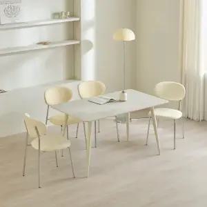 루아 양면 4인 세라믹 식탁 테이블 웜화이트 사각