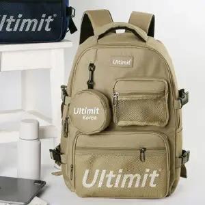 ( )얼티미트 백팩 캐주얼 학생 포켓 가방 베이지