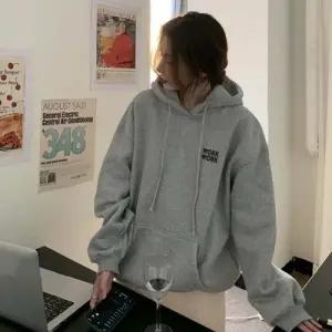 여자 워크 빅 레터링 기모 오버핏 후드 티셔츠 URK 527