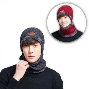 목도리 모자 겸용 니트털모자 MZ09 방한 니트 털모자