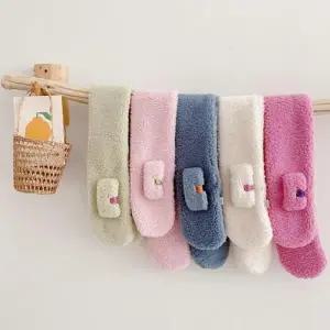 1+1 겨울 유아 키즈 단색 양털 목도리 뽀글 머플러 어린이집