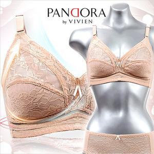 [비비안 판도라][판도라by남영비비안] 노와이어 홑겹 무빙 메쉬 레이스 풀컵 브라팬티세트 bp7073