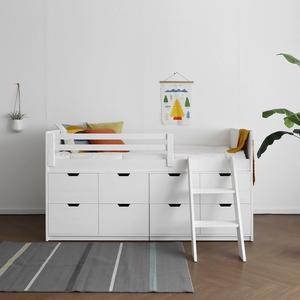 코코소프트 C형 벙커침대 서랍형   블랑화이트 SS