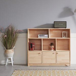 [로쏘]밀리 원목 3단 도어형 책장 1200