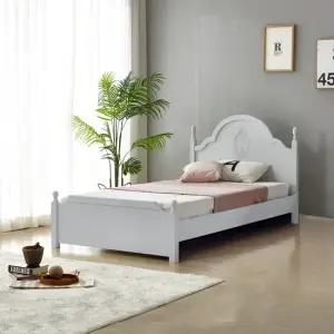 안나  그레이) 슈퍼 싱글 초등 학생 공주 어린이 침대  매트포함)