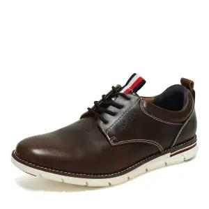 타미힐피거 레이 스니커즈 다크브라운 남자 레더 운동화 캐주얼화 신발 WRAY-DBR