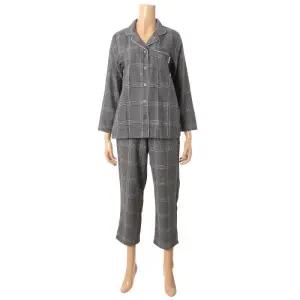 [롯데백화점]엘르이너웨어 여성 윈터그레이 체크 파자마(EBWPJ742GY)