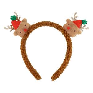 뽀글이 인형 머리띠 (루돌프) 크리스마스 파티 소품