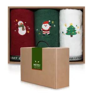 송월타올 메리 크리스마스 3p 수건선물세트 어린이집 유치원 초등학교 중학교 교회 기업 회사 수건답례품