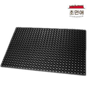 초면애 원형고무매트 업소용 산업용 식당 주방 미끄럼방지 90x120cm 블랙