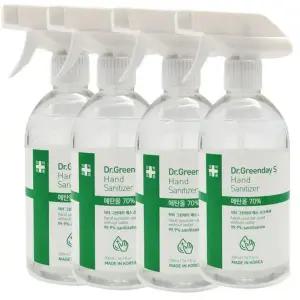 닥터그린데이 뿌리는 손소독제 500ml 에탄올70% 4개세트 스프레이