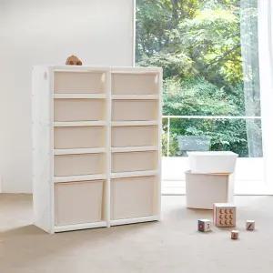 모듈형 정리함 5단 더블 유아 다용도 장난감 보관함