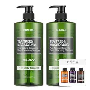 쿤달 딥 클렌징 지성샴푸, 체리블라썸, 1058ml, 2개 + 증정(바디워시, 화이트머스크, 100ml, 1개 + 샴푸, 일랑일랑, 100ml, 1개 + 트리트먼트, 화이트머스크, 100ml, 1개)