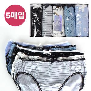 탑라인 MZ감성 카푸치노 데일리 여성 미디 팬티 5P 세트/요일팬티/20대속옷