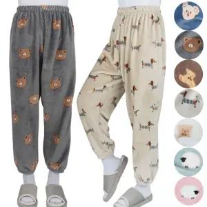 겨울 캐릭터 남여 공용 극세사 밍크 남성 여성 수면바지 커플 파자마