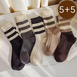 [5+5켤레] 브라니 골지 캐주얼 중목 양말세트
