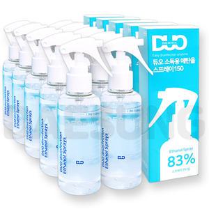 듀오 소독용 에탄올 83% 스프레이 150ml (10개) 뿌리는 손 소독 제