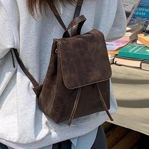 [기타]스웨이드 레트로 여자 미니백팩 갈색가방 가을 겨울