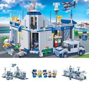 반바오 블록 경찰서 만들기 폴리스 경찰차 모형 조립블럭 레고호환 (718p) BO8341