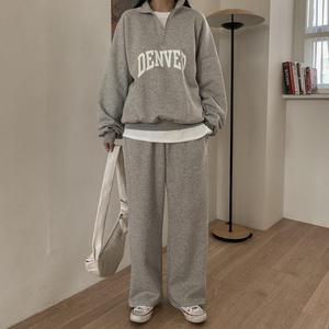 [시크릿라벨] [꾸안꾸/기모ver] 트레이닝 반집업 세트