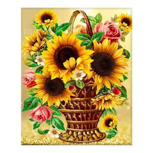 DIY 보석십자수 장미와 해바라기 40x50cm 캔버스형