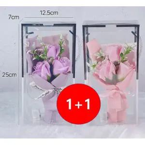 루디아 조화 장미 꽃다발 부착식 납골당 미니 성묘꽃 2개 세트 봉안당 꾸미기 봉화당 유골함 산소 작은 추