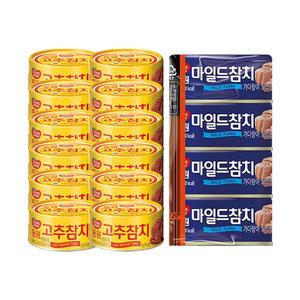 동원 고추참치 85g, 6입, 2개 + 마일드참치 90g, 4입, 1개