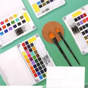 vic 고체물감 24색 브러쉬세트/고체 선명 색감 낱개 놀이 캘리그라피 고형 도구 디자인 케익 채색 휴대