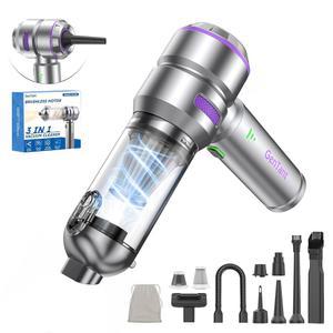 젠탄트 미니 진공청소기 무선, 자동차 진공청소기 고출력 충전식 강력 흡입 유연 호스, 에어 더스터 송풍기 브러시리스 모터, 홈 오피스 애완동물 털용 에어파이 프로 자동차 진공청소기