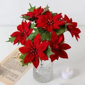 포인세티아 조화 장식 소품/모조 장식용 조화인테리어 인테리어조화 장식용꽃 가짜꽃 장식조화 조화부쉬