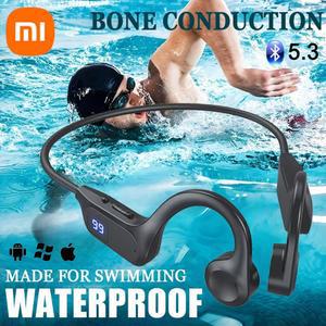 Xiaomi 무선 이어폰 실제 골전도 스포츠 목 헤드폰, 마이크 포함 고출력 부드러운 사운드 전도 긴 배터리 수명