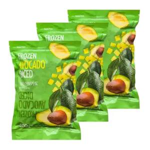웰루츠 냉동 아보카도 다이스 500g, 3개