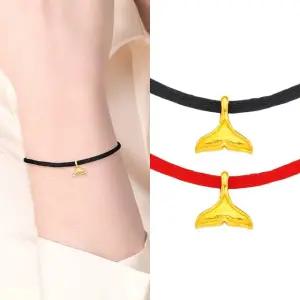 [골드퀸즈] 24K 순금 행운의 고래꼬리 팔찌