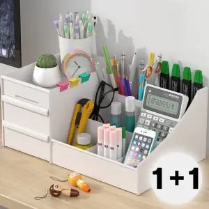 [2개세트] 책상 테이블 사무용품 수납 정리함 정리대 보관 수납함 서랍 (3color)