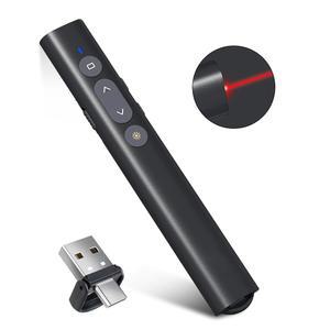 파워포인트 프레젠테이션 포인터용 USB-A/USB-C 클리커, 무선 프레젠터 리모컨, Google 슬라이드 어드밴스터 스마트 보드 맥/노트북/컴퓨터/오피스용 PPT 클리커