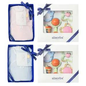 [갤러리아] (압소바출산,태교,귀여운유아복)두두배냇슈트+5종딸랑이세트(A2D-10112SET)