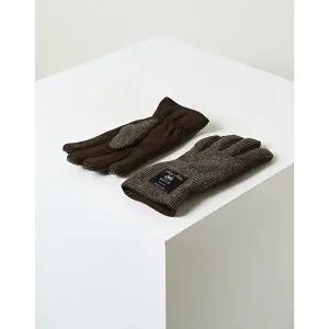 [헤지스남성]헤지스 남성 [MOON TWEED] 차콜그레이 체크배색 가죽 장갑  (HZGV4F101CG)