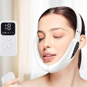 하얀색 맛사지기 사각턱 마사지기 얼굴마사지기 얼굴롤러 V라인 온열 셀프 밴드형 브이라인