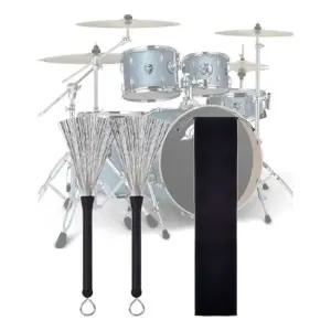 키밍 드럼 스틱 브러쉬 세트 스틸 브러시 파우치 청소