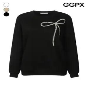 [GGPX]비즈 빅 리본 맨투맨 티셔츠 (GP9TS042F)