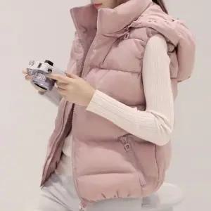 겨울 여성 경량패딩조끼 빅사이즈 탈부착 후드 누빔 패딩베스트